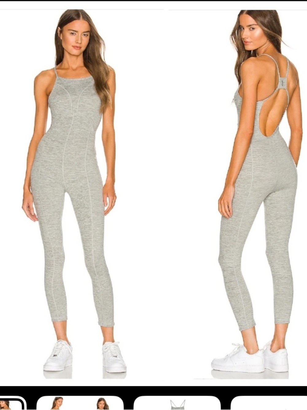 Free People Movement Ashford Side to Side Performance Jumpsuit in heather gray